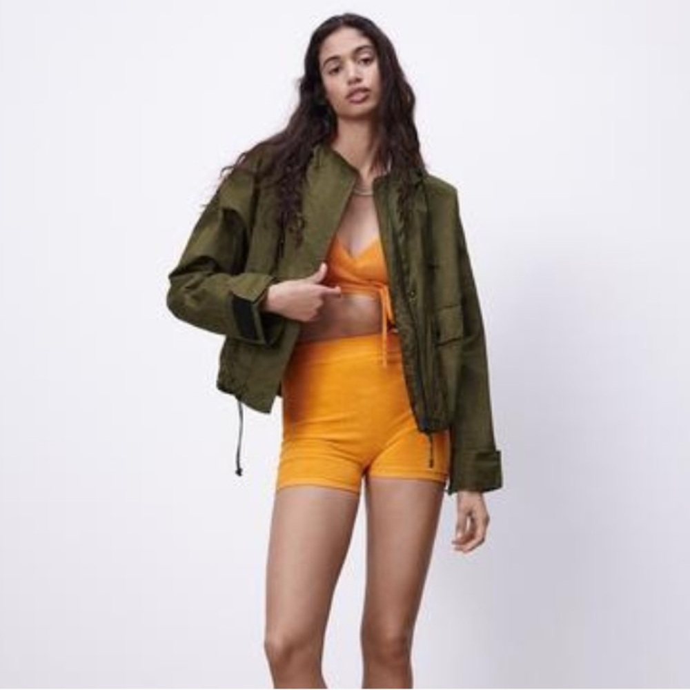 Zara brand new WATER-REPELLENT PACKAWAY Khakhi JACKET you cannot miss